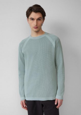 s.Oliver Gewaschener Strickpullover mit Struktur - salbeigrün