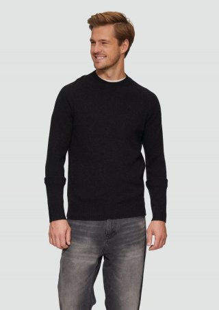 s.Oliver Strickpullover aus reiner Wolle - schwarz