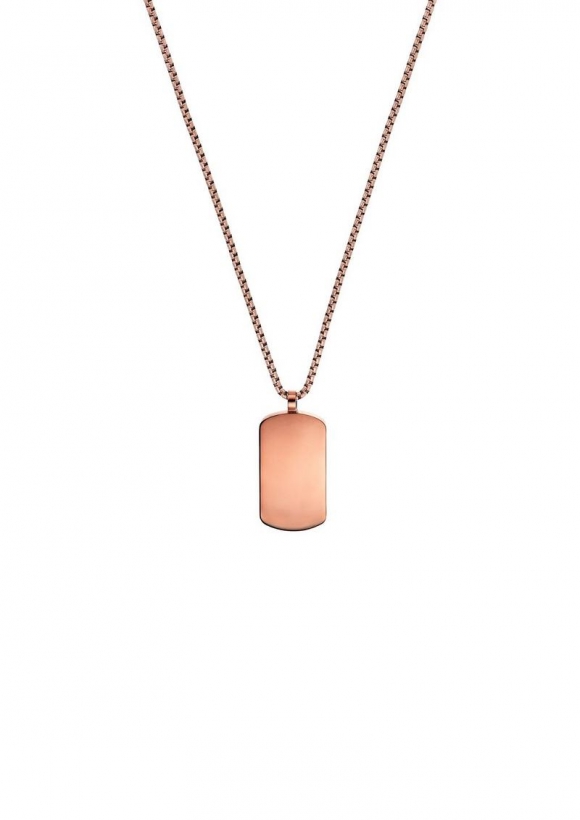 s.Oliver Dog-Tag-Kette in Kupfer - silber