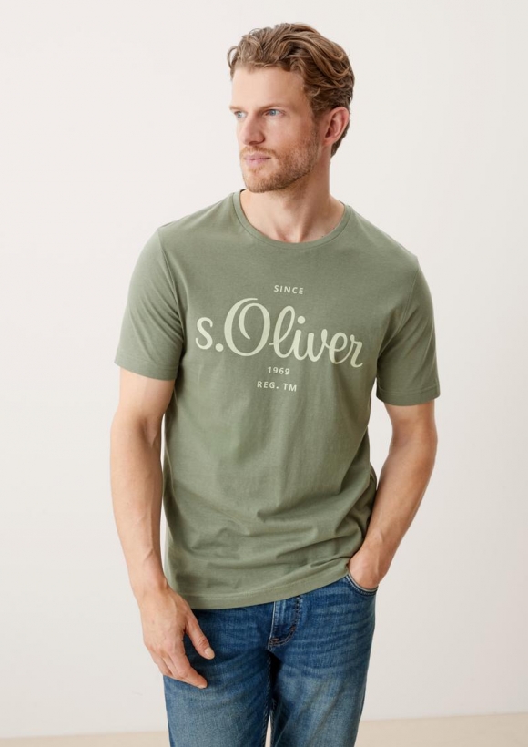 s.Oliver Labelshirt aus Jersey - helles olivgrün