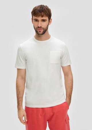 s.Oliver T-Shirt mit Brusttasche - weiß