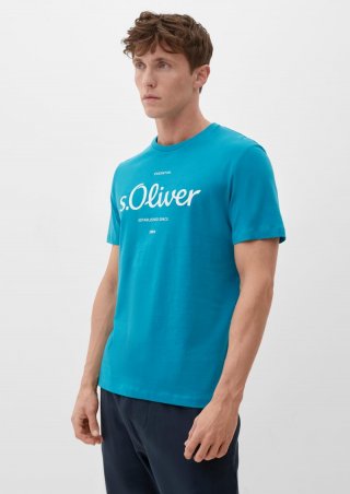 s.Oliver T-Shirt mit Logoprint - türkisblau