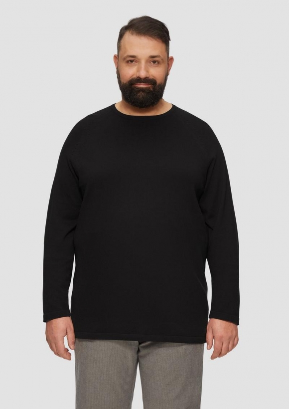 s.Oliver Feinstrickpullover mit Raglanärmeln - schwarz