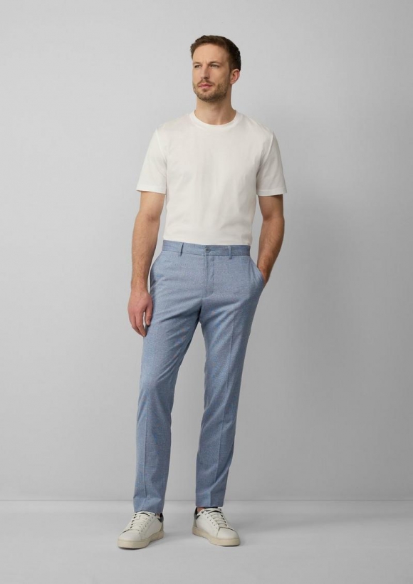 s.Oliver s.O PURE: Fein gemusterte Anzughose - blau