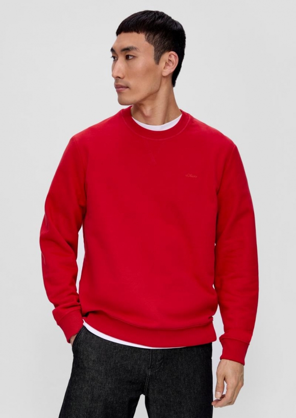 s.Oliver Sweatshirt mit Logoprint - chilirot