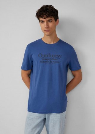 s.Oliver Baumwoll-T-Shirt mit Frontprint - royalblau