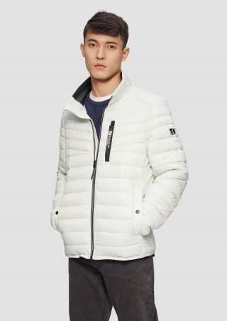 s.Oliver Steppjacke mit sportiven Kontrastdetails - hellgrau