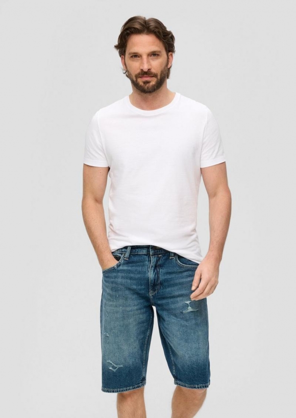 s.Oliver Jeans-Shorts / Regular Fit / Mid Rise / Straight Leg - blau