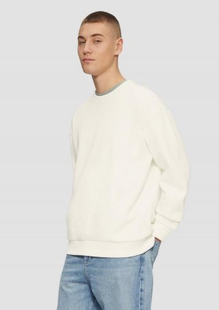 s.Oliver Sweatshirt mit Logo-Stickerei - creme
