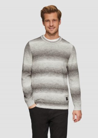 s.Oliver Strickpullover mit Colour-Blocking - schiefergrau