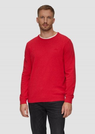 s.Oliver Strickpullover mit Logo-Stickerei - himbeere