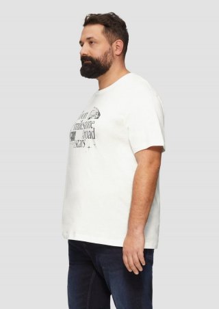 s.Oliver Baumwoll-T-Shirt mit Frontprint - weiß
