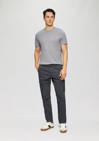 s.Oliver Cargohose mit Garment Dye und Straight Leg - schiefergrau