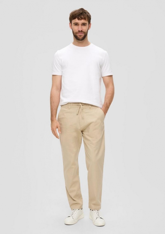 s.Oliver Relaxed: Chinohose aus Leinenmix - beige