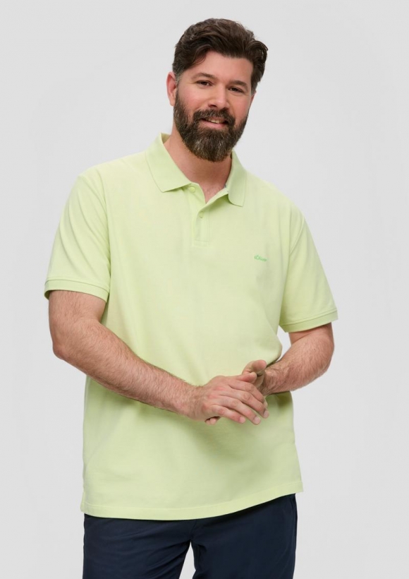 s.Oliver Poloshirt mit kleinem Label-Print - limettengrün