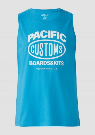 s.Oliver Tanktop aus Baumwollle mit Frontprint - türkis