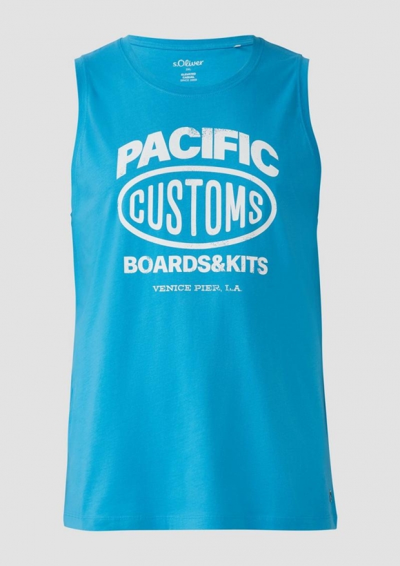 s.Oliver Tanktop aus Baumwollle mit Frontprint - türkis
