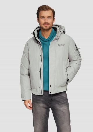 s.Oliver Wasserabweisender wattierter Blouson mit Kontrast-Details - taubengrau