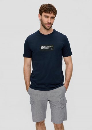 s.Oliver T-Shirt aus Baumwoll-Jersey mit Frontprint - navy