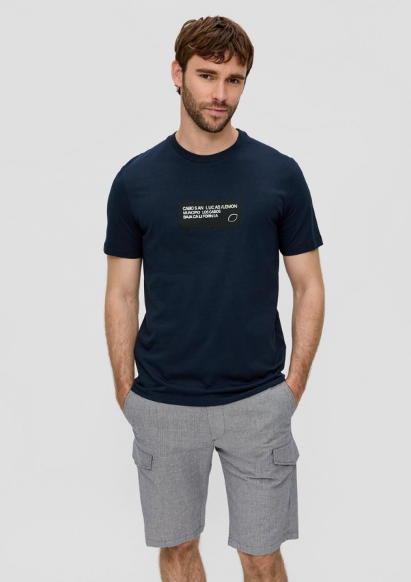 s.Oliver T-Shirt aus Baumwoll-Jersey mit Frontprint - navy