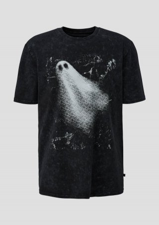 s.Oliver T-Shirt mit Halloween-Print - schwarz