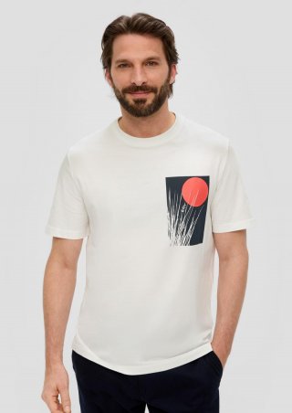 s.Oliver T-Shirt mit Artwork - weiß