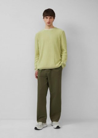 s.Oliver Gewaschener Jogger aus Baumwoll-Twill - olivgrün