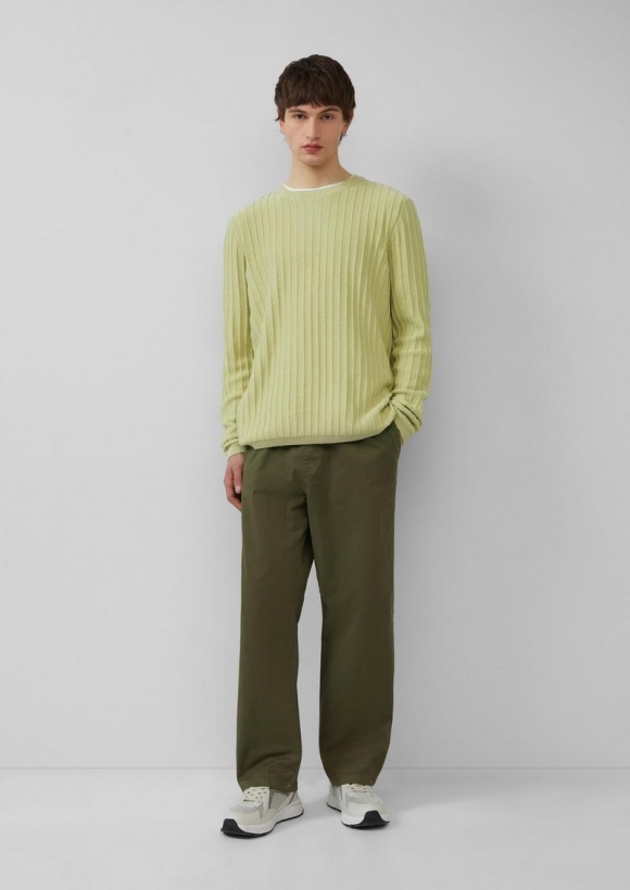 s.Oliver Gewaschener Jogger aus Baumwoll-Twill - olivgrün