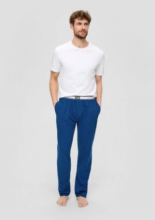 s.Oliver Pyjama-Hose in feiner Musterung - navy