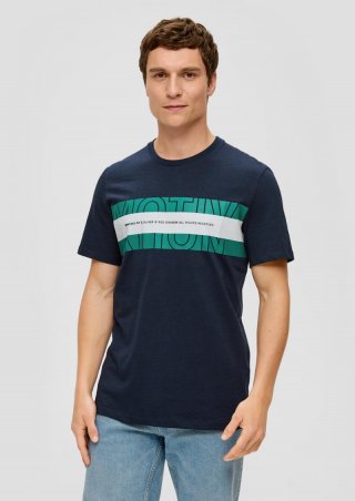 s.Oliver Baumwollshirt mit Frontprint - navy
