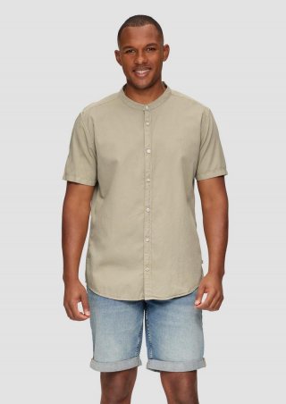 s.Oliver Hemd mit Stehkragen und Garment Dye - beige