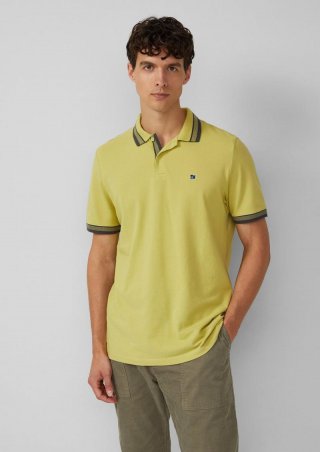 s.Oliver Poloshirt aus Baumwollpiqué mit Kontrast-Details - hellgrün