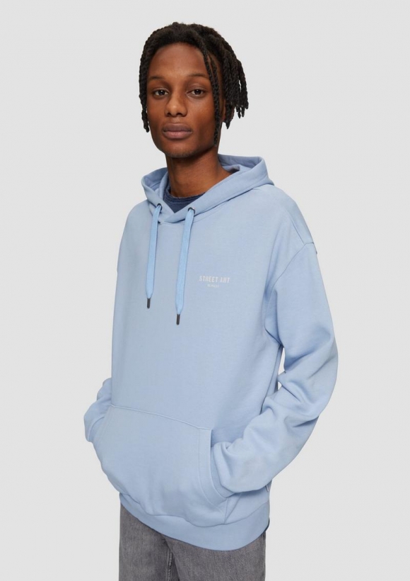 s.Oliver Hoodie mit Frontdruck - blassblau
