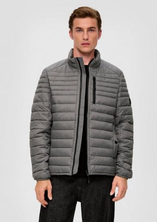 s.Oliver Steppjacke mit Label-Patch - steingrau