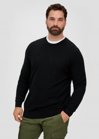 s.Oliver Pullover aus Baumwolle - schwarz
