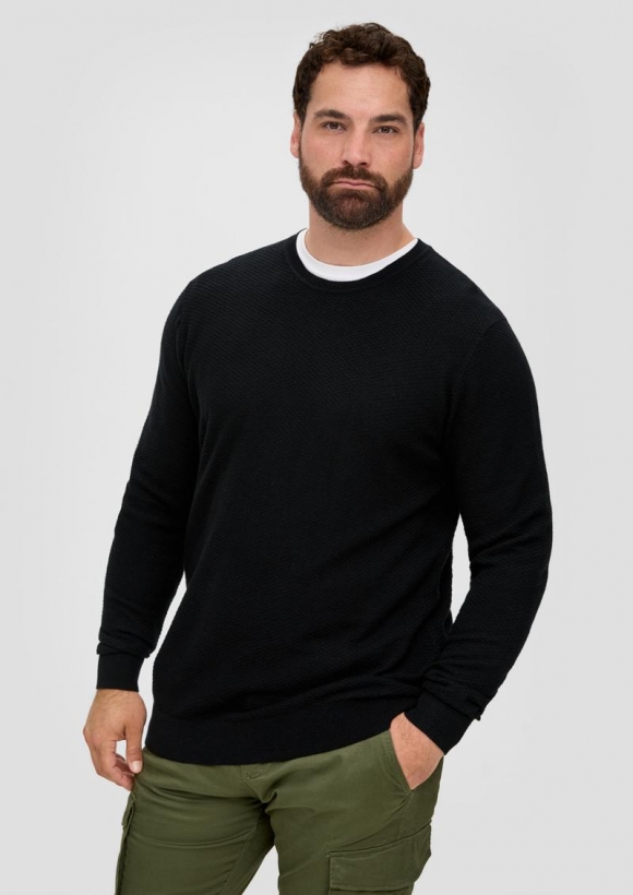s.Oliver Pullover aus Baumwolle - schwarz