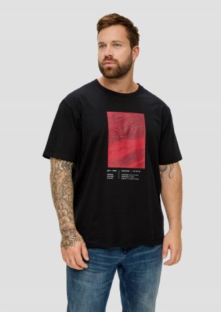 s.Oliver T-Shirt mit Frontprint - schwarz