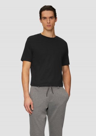 s.Oliver Jerseyshirt im Slim Fit aus merzerisierter Baumwolle - schwarz
