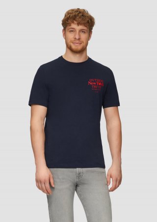 s.Oliver T-Shirt mit Frontprint - navy
