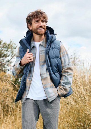 s.Oliver Karierte Hemdjacke aus Wollmix - braun