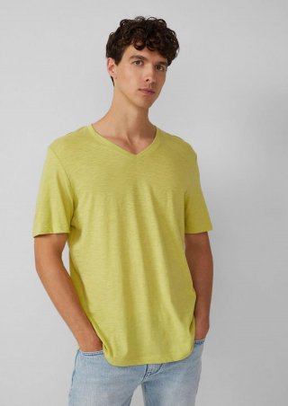 s.Oliver T-Shirt aus Baumwolle mit V-Ausschnitt - hellgrün