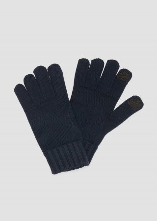 s.Oliver Handschuhe aus Baumwollstrick mit Touchscreen Funktion - navy
