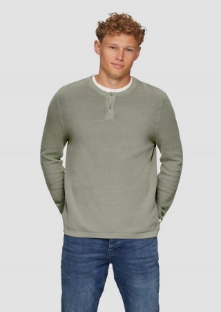 s.Oliver Strickpullover mit Knopfleiste - tannengrün