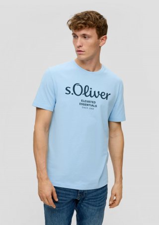 s.Oliver T-Shirt mit Frontprint - hellblau
