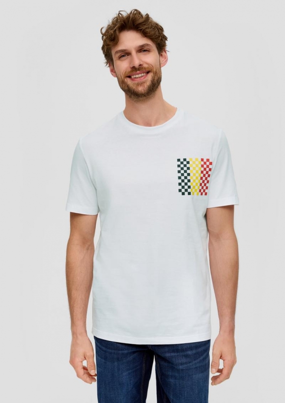s.Oliver Unisex Baumwoll-T-Shirt mit EM-Print - weiß s.Oliver Unisex Baumwoll-T-Shirt mit EM-Print - weiß