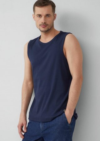 s.Oliver Jersey-Tanktop mit Rippstruktur - tiefblau