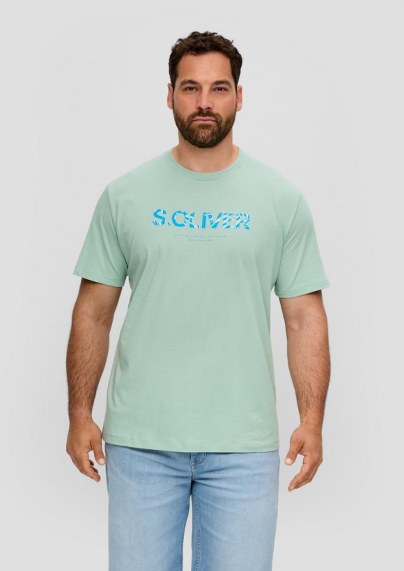 s.Oliver T-Shirt mit Frontprint - ozeangrün