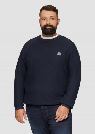 s.Oliver Strickpullover mit Crewneck - navy