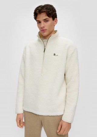s.Oliver Sweatshirt aus Teddy - helles beige