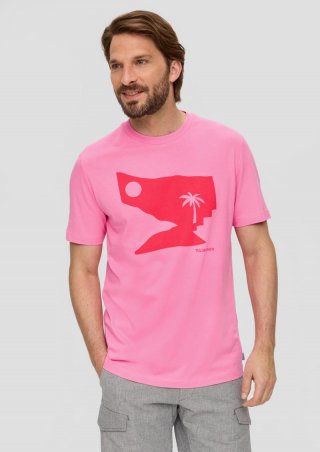 s.Oliver T-Shirt mit Frontprint - rosa